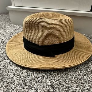 Unbranded Straw-like Fedora with Black Ribbon